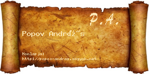 Popov András névjegykártya
